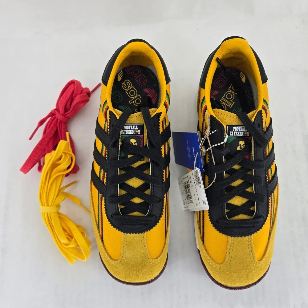 Adidas SL 72 RS JFF Bob Marley Jamaica Yellow Black Sneakers KI8575 Mens 5 NEW